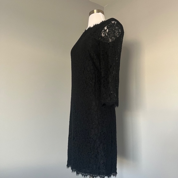 Diane Von Furstenberg Zarita Lace Special Occasion Cocktail Sheath Black Dress - Picture 5 of 13